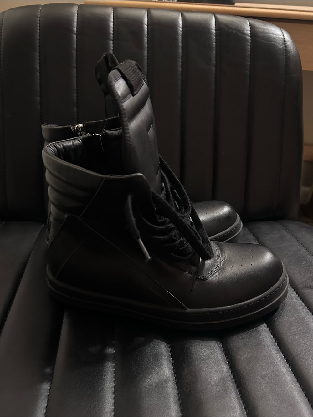 Rick Owens geobasket all black
